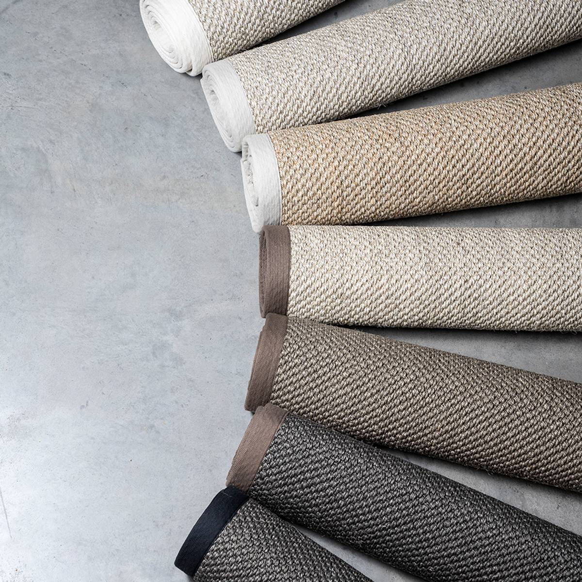 Sisal teppe (80x300 - Sand/brun kant)