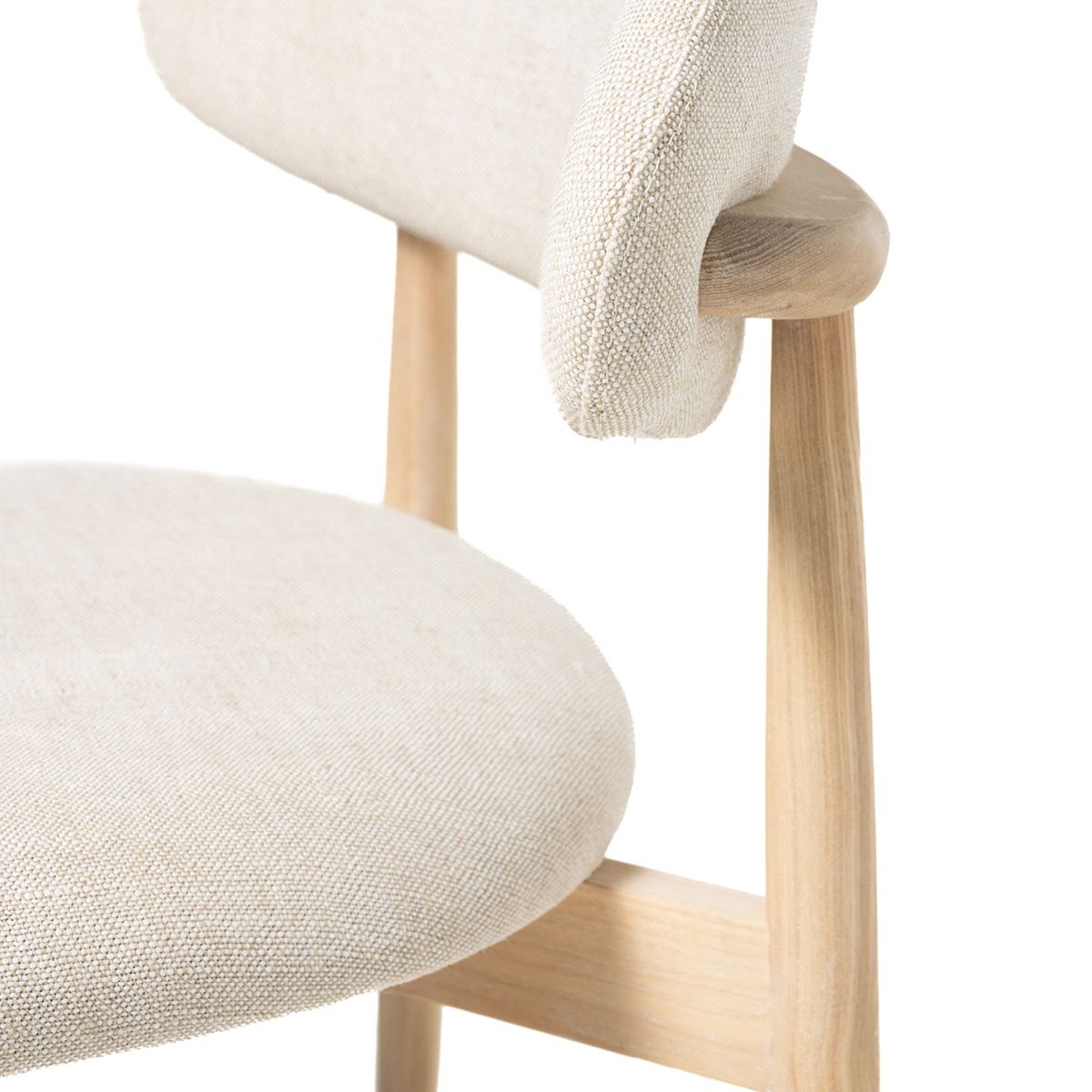 Malmø spisestol heltre lys eik (stoff Lin beige)