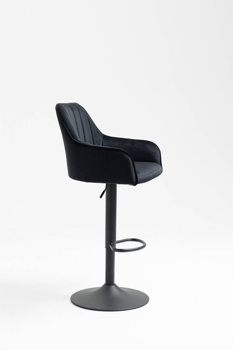 Toledo barstol (sort velour)
