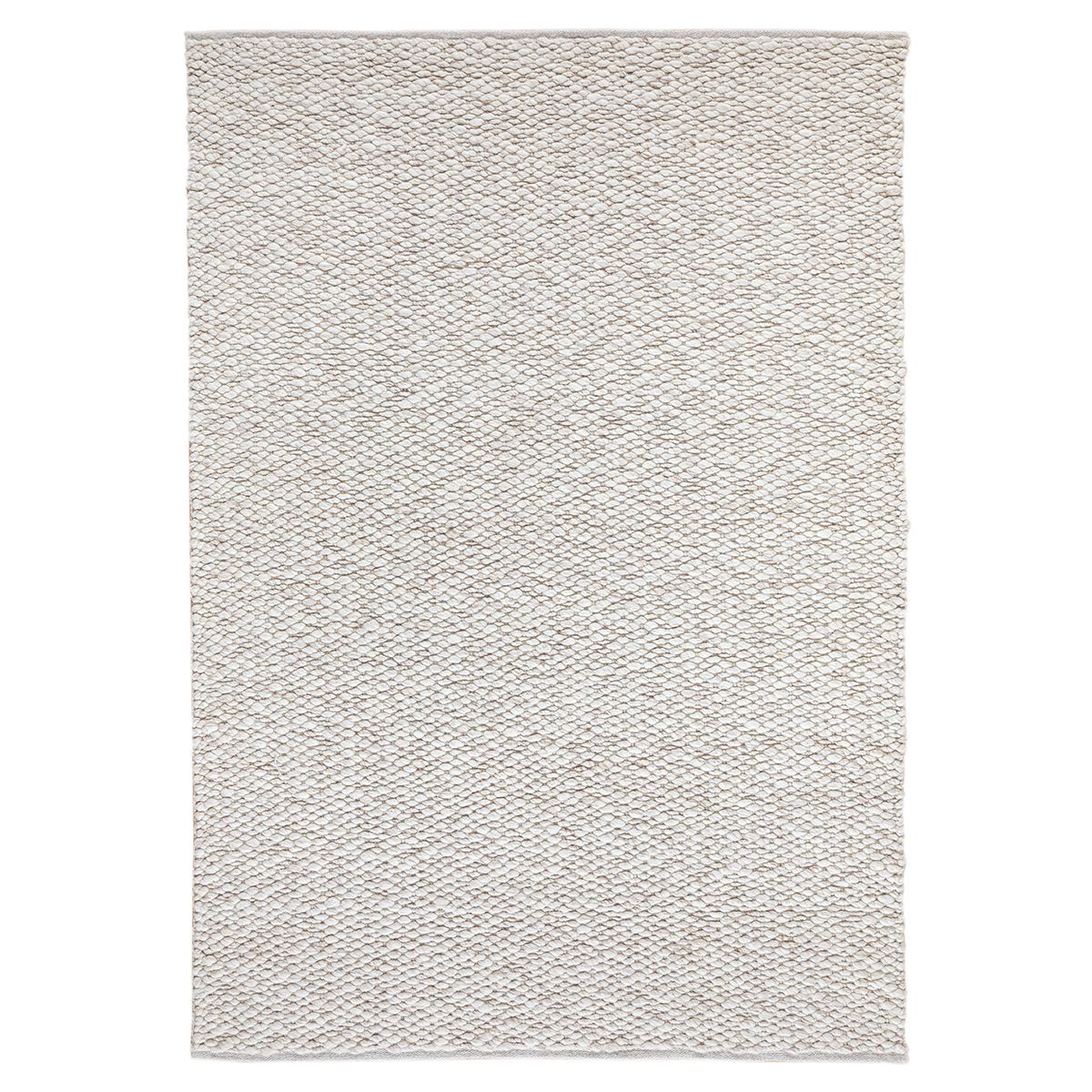 Bornholm teppe ull (200x300) offwhite/brun melert