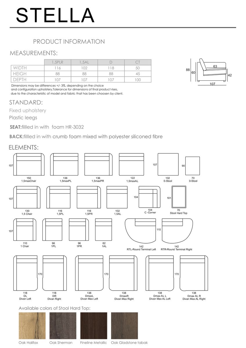 Stella modulsofa RTL+C+1,5AL+1,5PR (348x246 - Tokio beige 170)