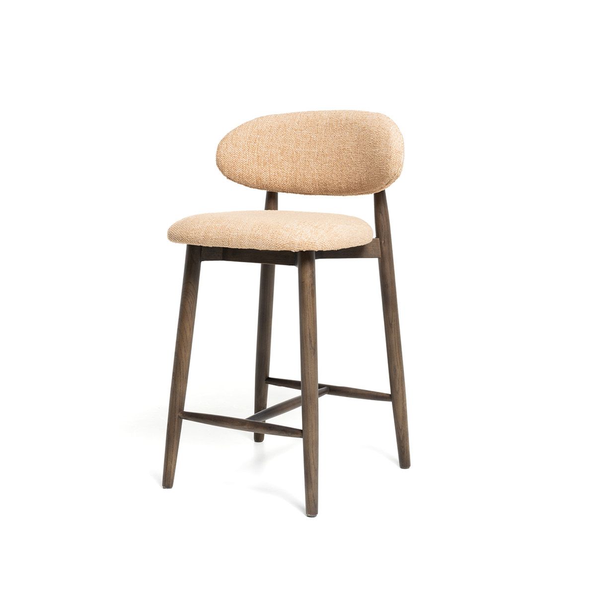 Malmø barstol heltre røkt eik (stoff Lola sennep)