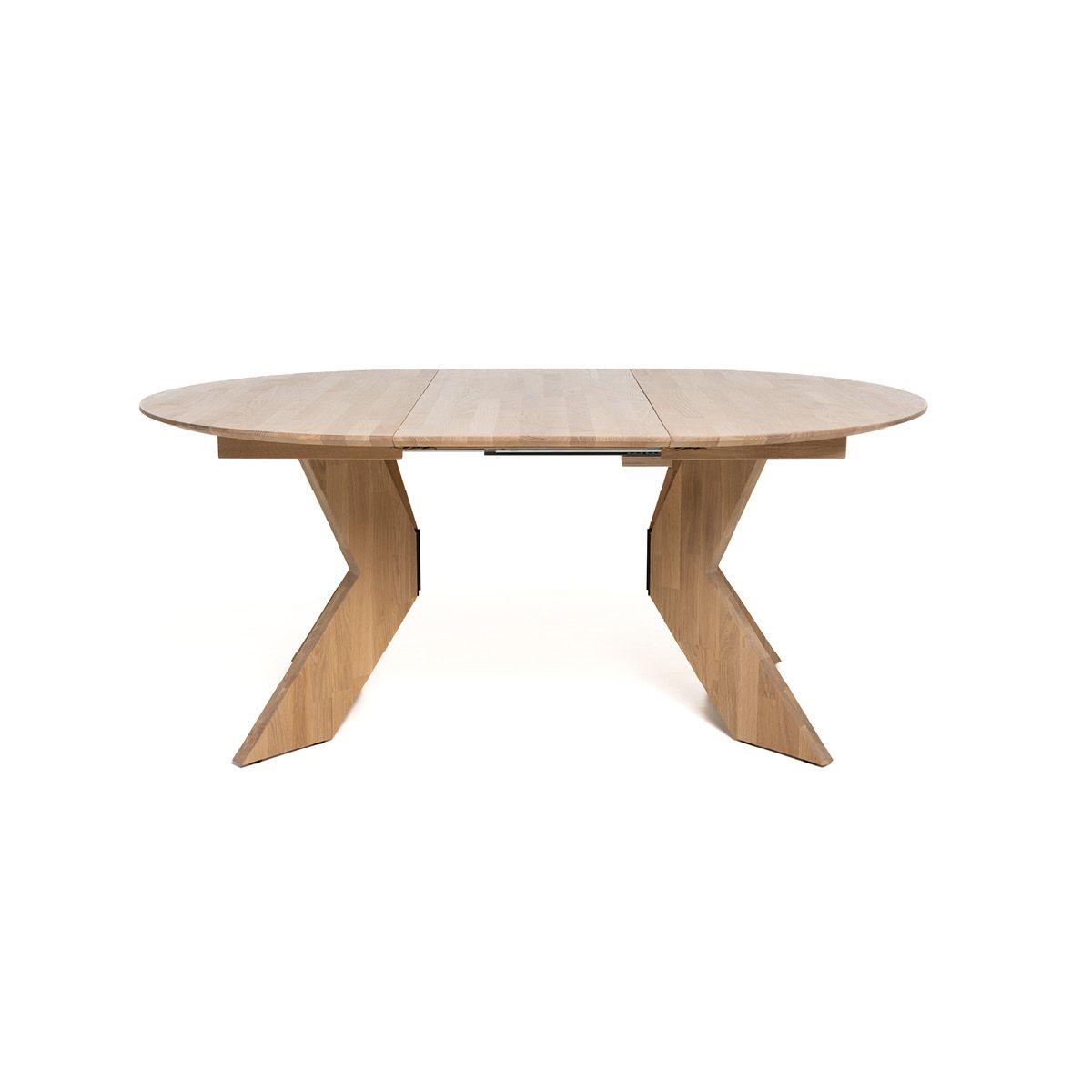 Aspen rundt spisebord ø120 (320) med 4 tilleggsplater hvitoljet heltre eik