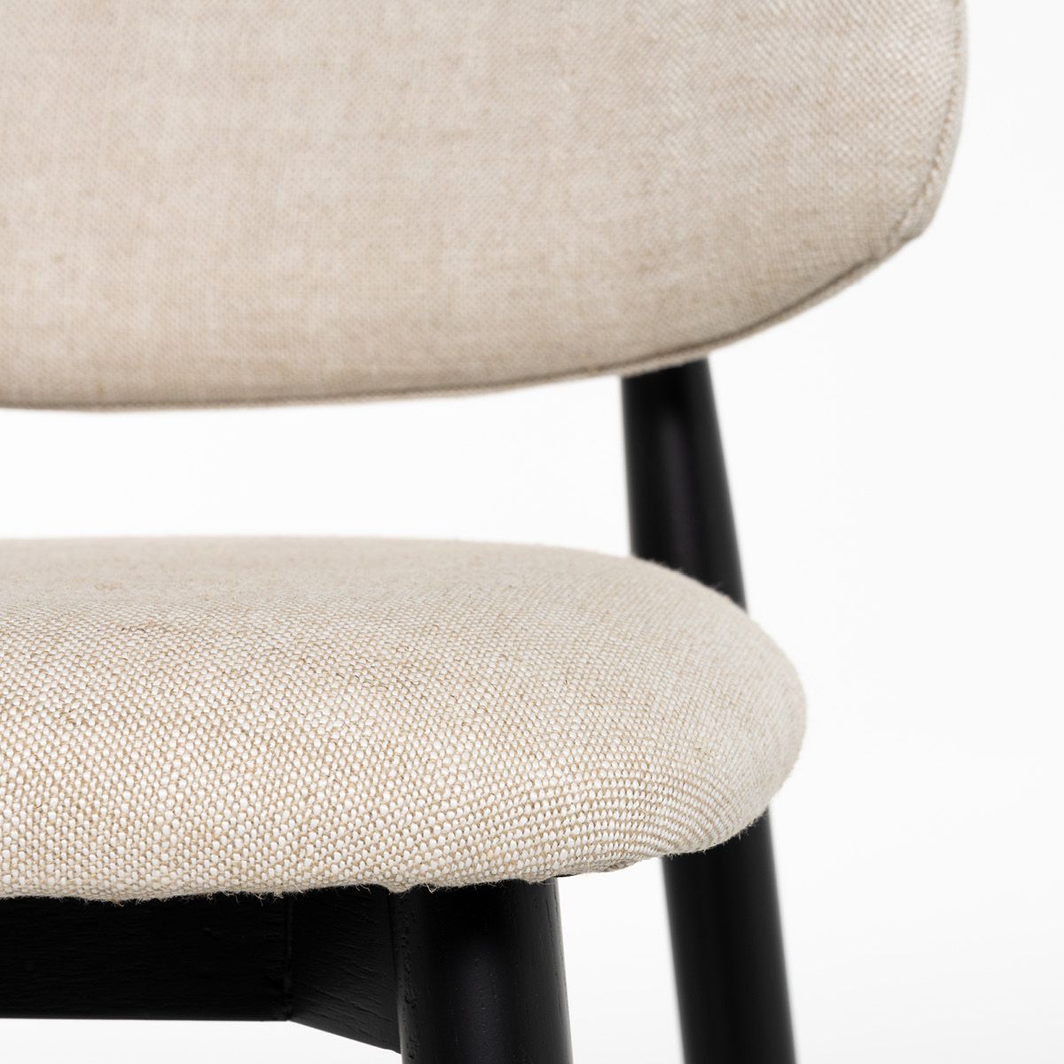 Malmø barstol heltre sort eik (stoff Lin beige)
