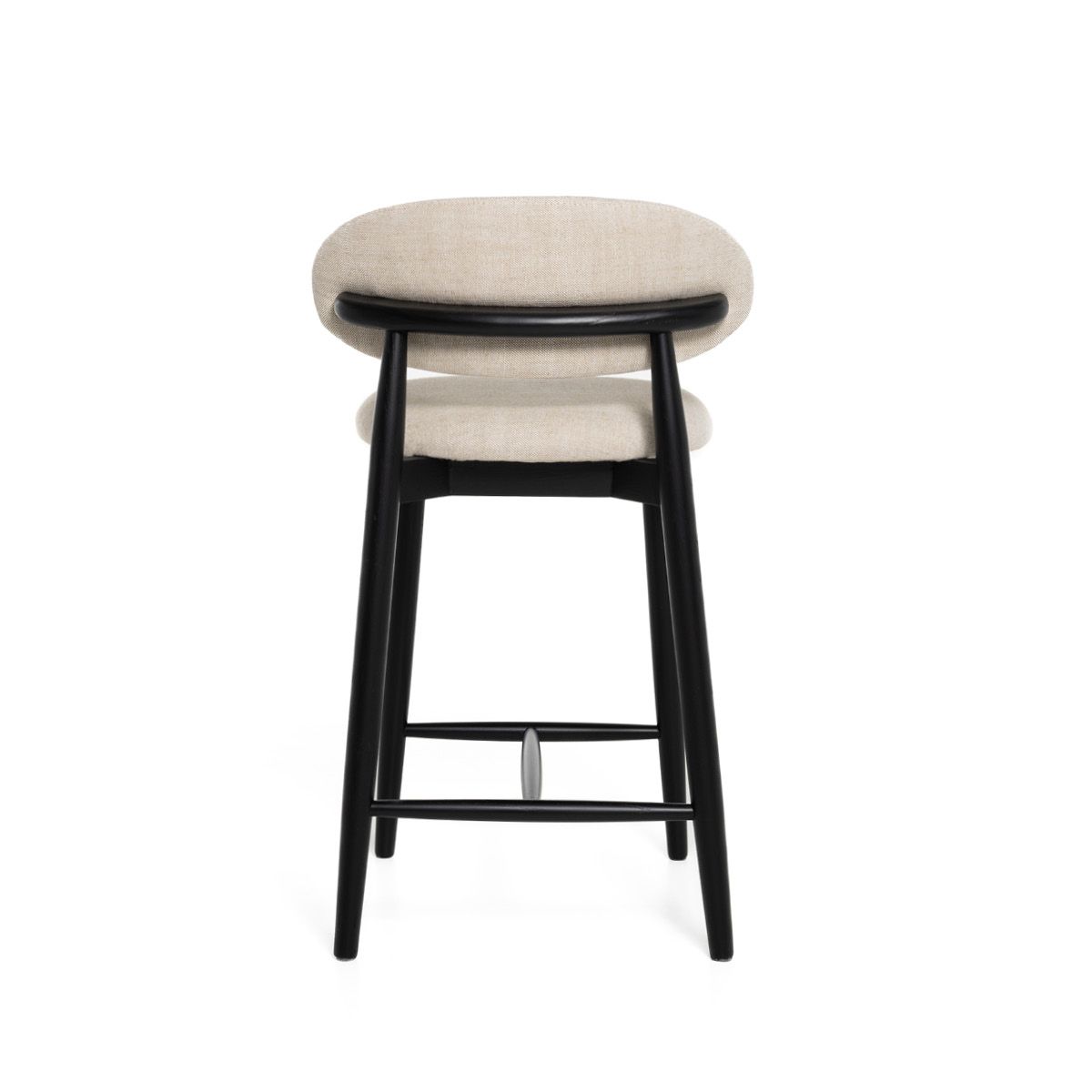 Malmø barstol heltre sort eik (stoff Lin beige)