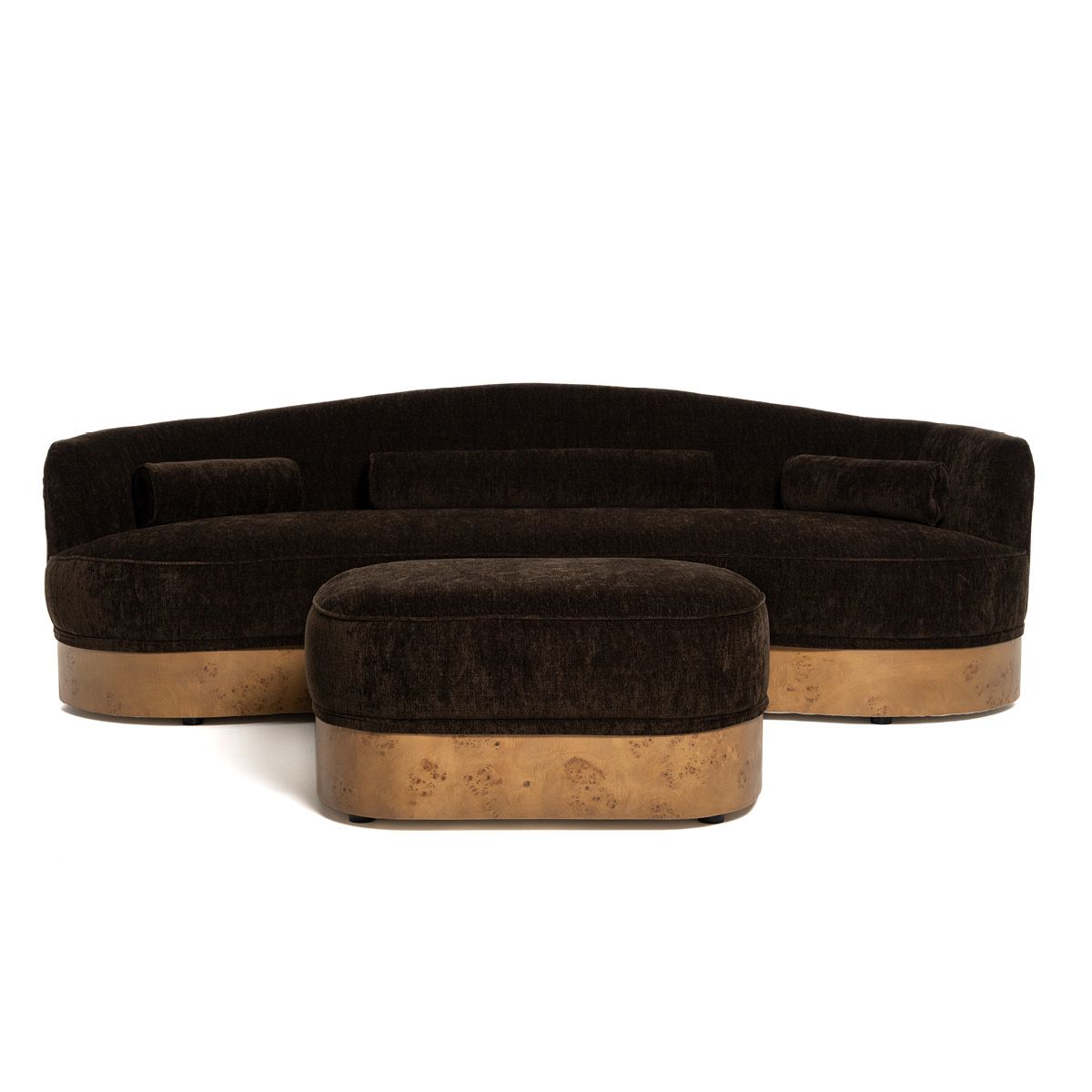 Nouvelle sofa (250x90) Randy 12 mørk brun - avtagbare frynser
