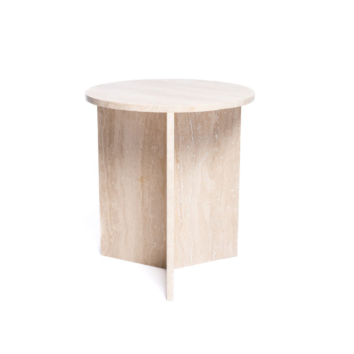 Bottega Star rundt sidebord Travertine (beige ø45 h50)