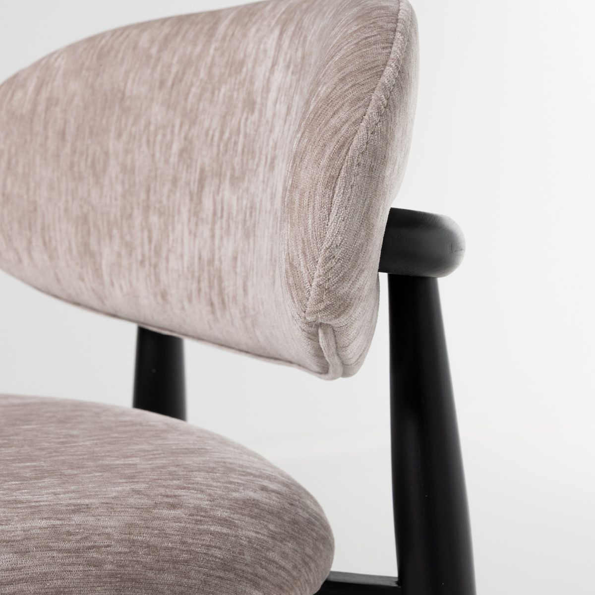 Malmø barstol heltre sort eik (stoff Boston beige)