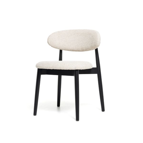 Hovedbilde Malmø spisestol heltre sort eik (stoff Sunset beige melert)