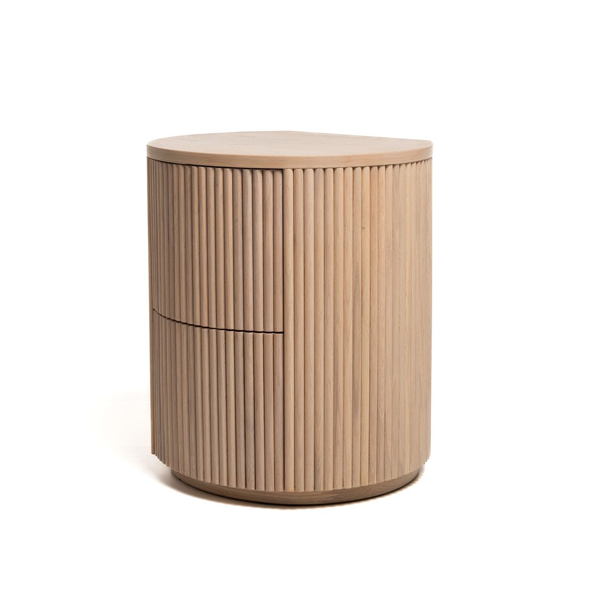 Noor nattbord/sidebord hvitvasket eik
