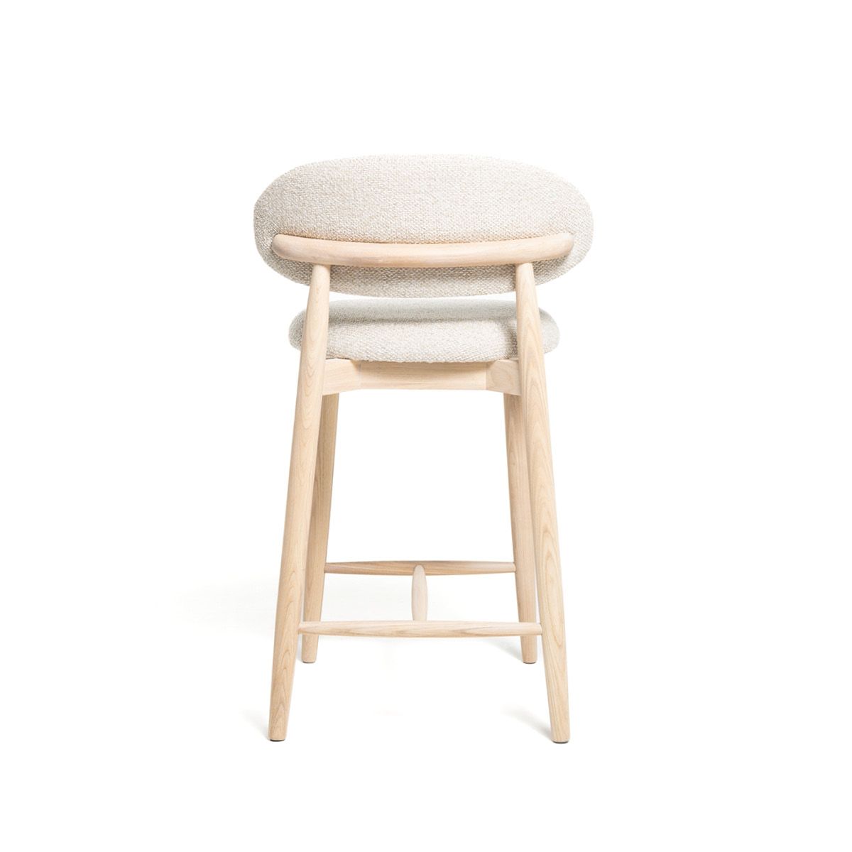 Malmø barstol heltre lys eik (stoff Sunset beige melert)