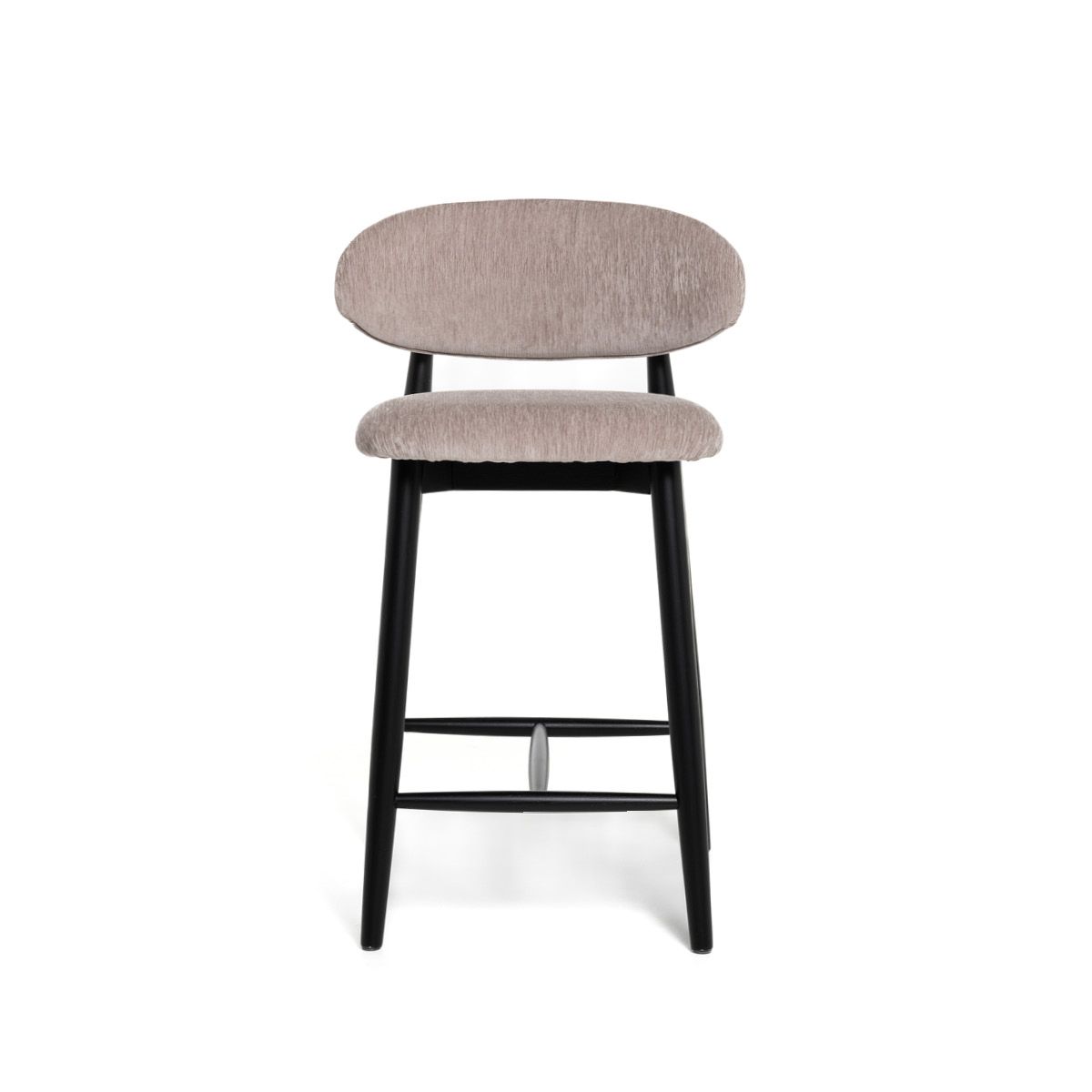 Malmø barstol heltre sort eik (stoff Boston beige)