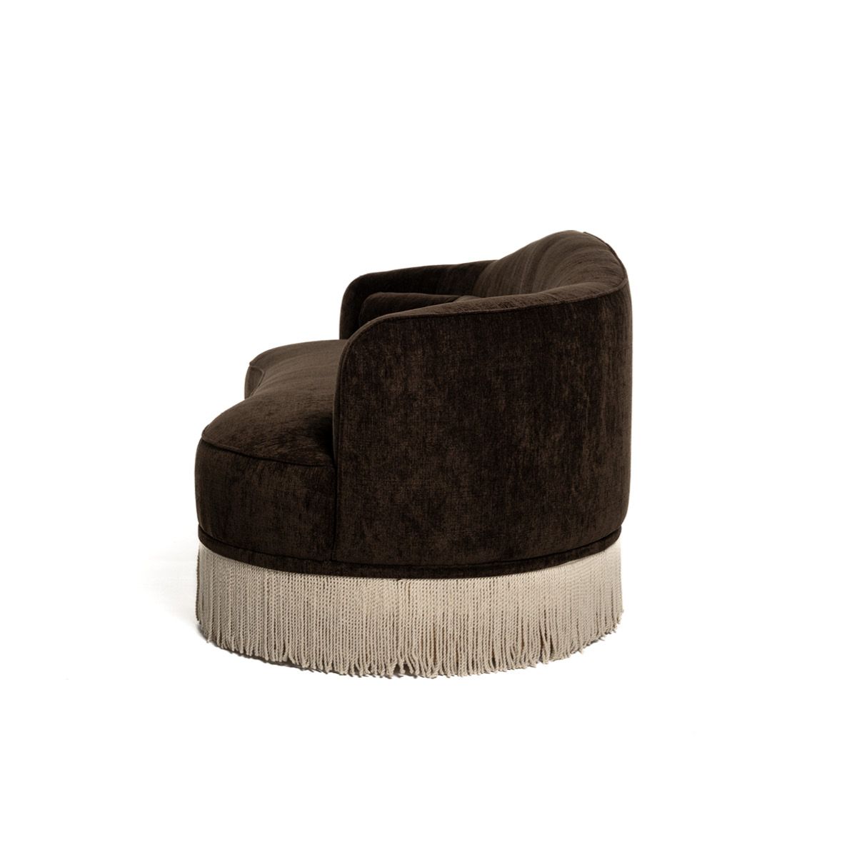 Nouvelle sofa (250x90) Randy 12 mørk brun - avtagbare frynser