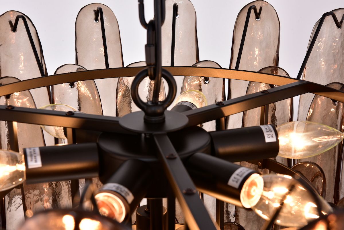 Fleur Chandelier  (55x60) smoked (brun) / sort